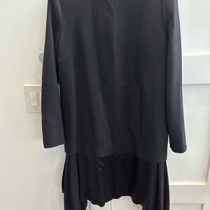MANTU black, long sleeve midi dress. Size 46